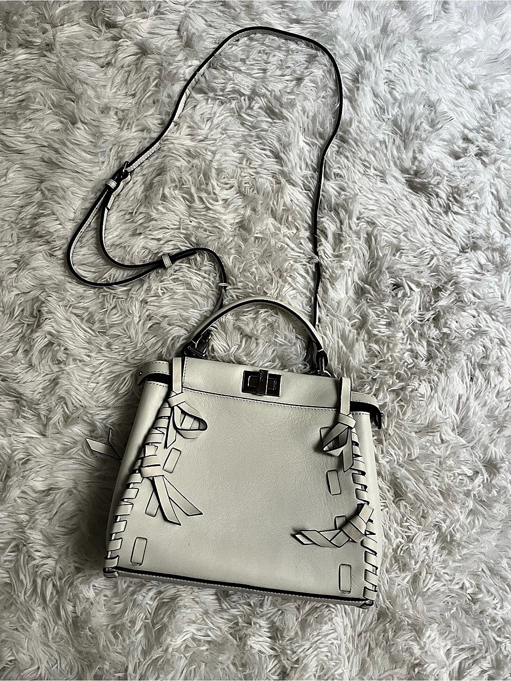 Bow Peekaboo Bag Whipstitch Mini Whipstitch  Mini White